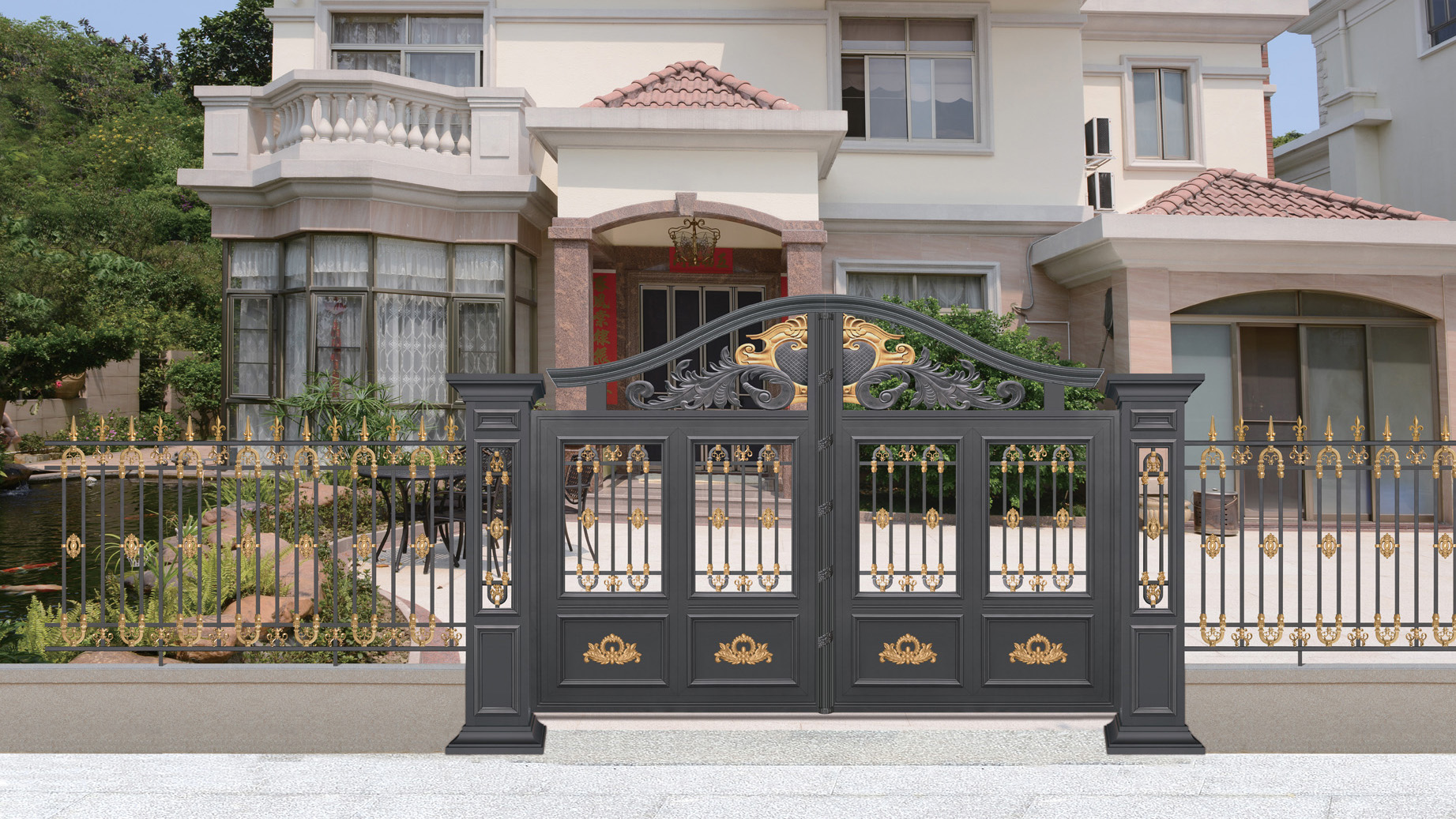 你的别墅院子门就是要装固格铝艺庭院大门!